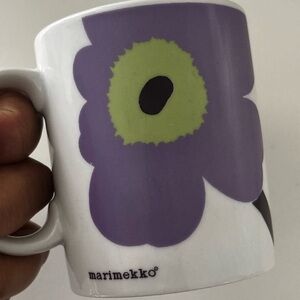 Marimekko Purple & Lime Green Unikko Floral Mug